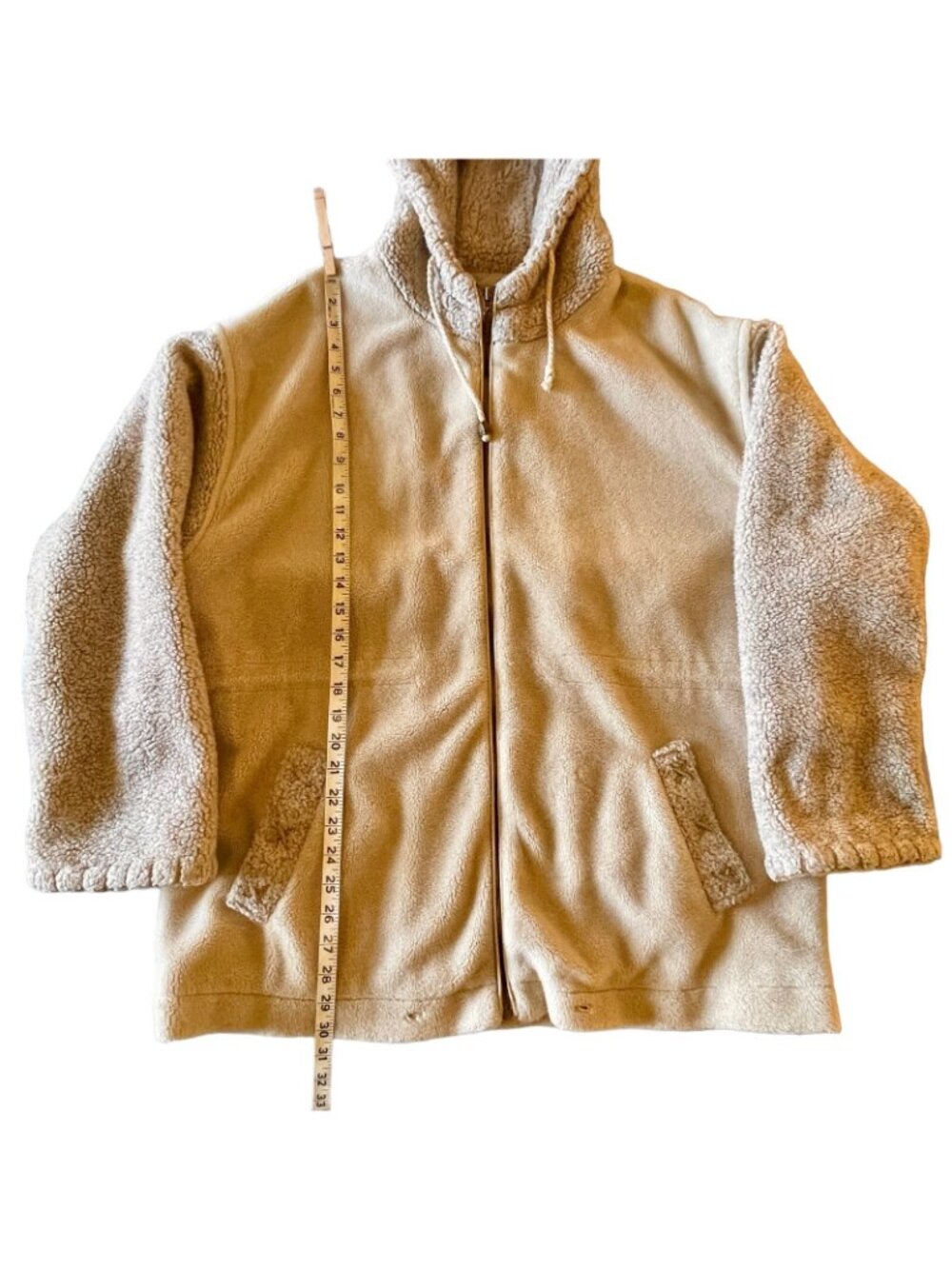 Faux Shearling Women's S/M Jacket Fleece IZZI Outerwear Windbreaker Lining Hood - Picture 9 of 13